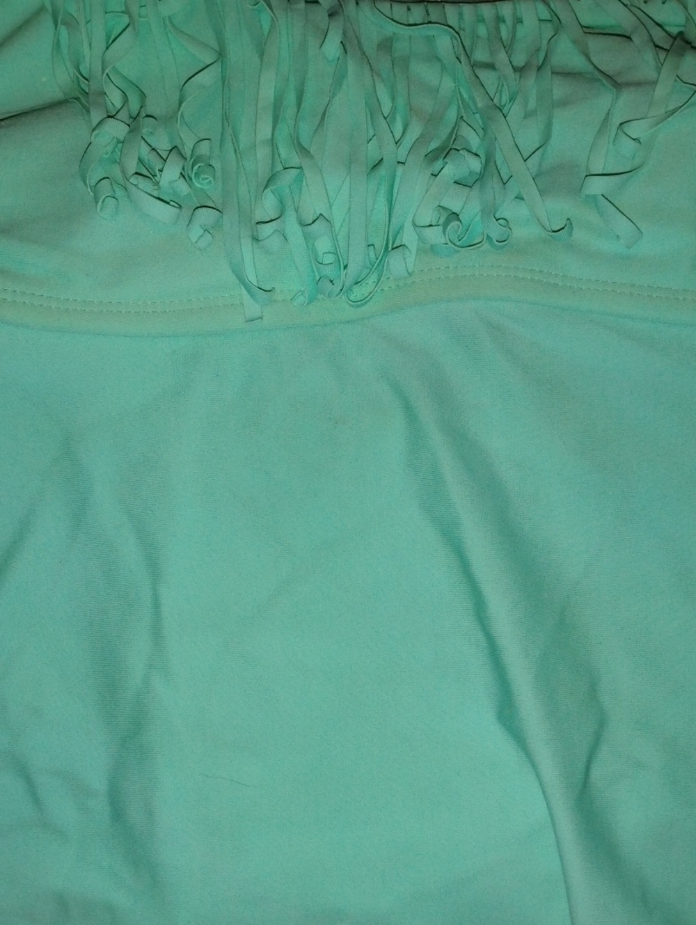 Fringe Trim Bandeau Swim Top - Mint Green